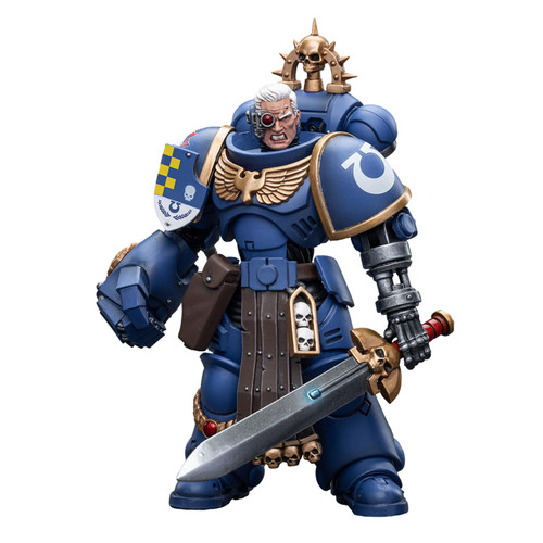 Pipigirl JoyToy 40K Space Marine Genuine License 1/18 Action Figure, Ultramarines Lieutenant with Power Fist, 4.88 inch Models Action Figures Kits (Lieutenant with Power Fist)