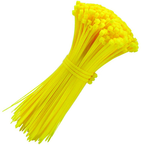 Cable Ties, 400mm x 5.2mm, Pack of 100, Yellow Premium Nylon Zip Ties, Multi-Purpose Plastic Tie Wraps, Secure Self-Locking Mechanism, for Home, Garden, Office and DIY