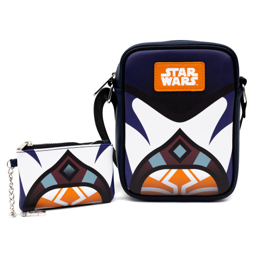 Star Wars Bag and Wallet Combo, Star Wars Ahsoka Tano Character Close Up Blue, Vegan Leather
