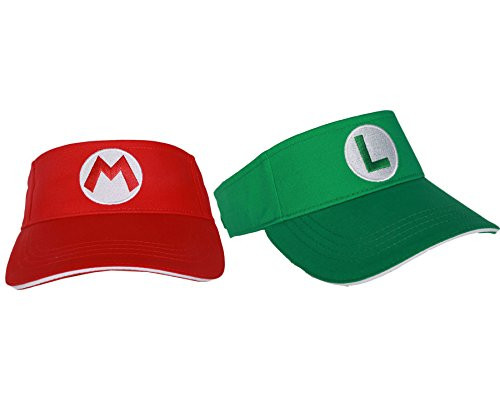 Xcoser Super Mario Tennis Hat Mario Luigi Red & Green Xcoser Super Mario Tennis Hat Mario Luigi Red & Green