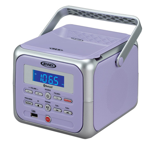 Jensen CD-660 Portable Stereo CD Player Boombox with Bluetooth | FM Radio | USB | Aux-in Headphone Jack | CD-R/RW MP3 Playback | (Lavender Purple) Jensen CD-660 Portable Stereo CD Player Boombox with Bluetooth | FM Radio | USB | Aux-in Headphone Jack | CD-R/RW MP3 Playback | (Lavender Purple)