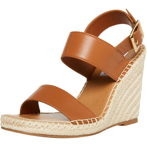 Steve Madden Women's Uri Wedge Sandal, Cognac Leather, 7