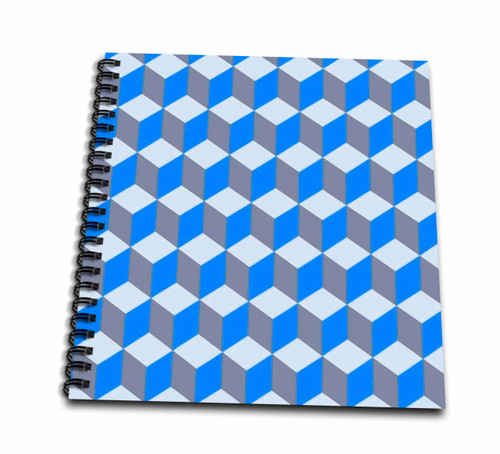 3dRose Isometric Cube Pattern Dark Blue Grey Geometric Art Cut Out - Drawing Books (db-376634-1)
