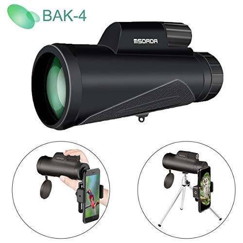 12X42 High-Powered Monocular Telescope for Phone, BAK4 Prism, Low Night Vision Waterproof Fog-Proof,Smartphone Adapter Tripod Holder Fit Adults Kids for Hiking, Hunting, Camping, Birding, Concert