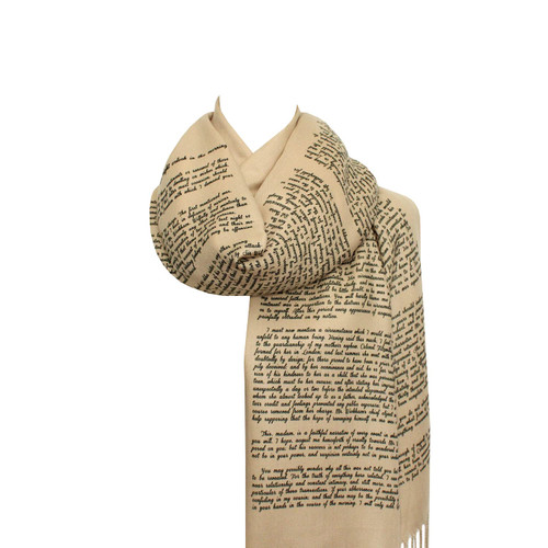 Darcy's Letter to Elizabeth from"Pride and Prejudice" by Jane Austen Shawl Scarf Wrap Darcy's Letter to Elizabeth from"Pride and Prejudice" by Jane Austen Shawl Scarf Wrap