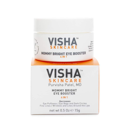 Visha Skincare Mommy Bright Eye Booster | Under Eye Cream for Dark Circles and Puffiness | Eye Cream for Wrinkles | Pregnancy Skin Care | Anti Wrinkle Eye Cream (0.5oz)