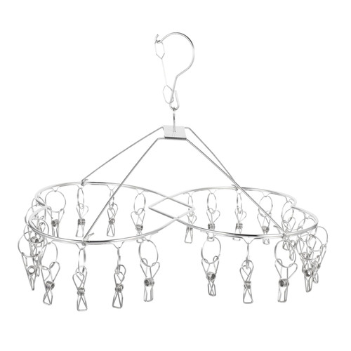 Cabilock 4 pcs Drying Rack Drying Clip Hanger Clip and drip Hanger Sock Hangers with Clips Laundry Drying Hanger Clothes Drying Hanger Metal Wind Clip Stainless Steel Travel Solid
