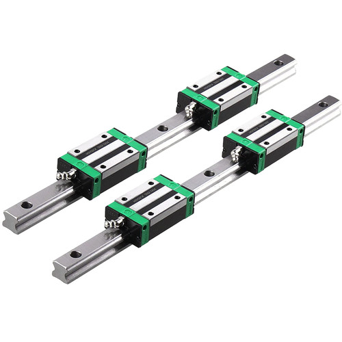 CNCYEAH Linear Guide Rail 2PCS HGR20 400mm Linear Slide Rail Guide Rail 4PCS HGH20CA Square Block Bearings for DIY CNC Routers Kit Lathes Mills