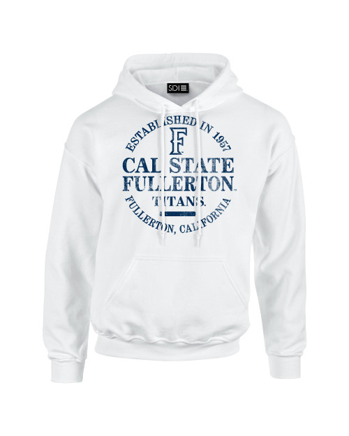 Cal State Fullerton Titans 50/50 Blended 8 oz. Hooded Sweatshirt, White, XL