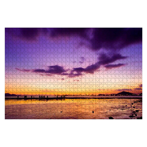 Wooden Puzzle 1000 Pieces Sunset with Purple Sky Jigsaw Puzzles for Children or Adults Educational Toys Decompression Game Wooden Puzzle 1000 Pieces Sunset with Purple Sky Jigsaw Puzzles for Children or Adults Educational Toys Decompression Game