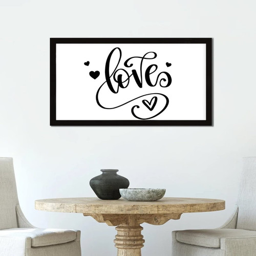 Hanging Wall Sign Inspirational Quotes Valentine's Day Theme Love Religious Quotes 12x22in Black Frame Wooden Plaque for Laundry Room Cottage Cafe Bar Farmhouse Porch Wall Decor Valentine's Day Gift