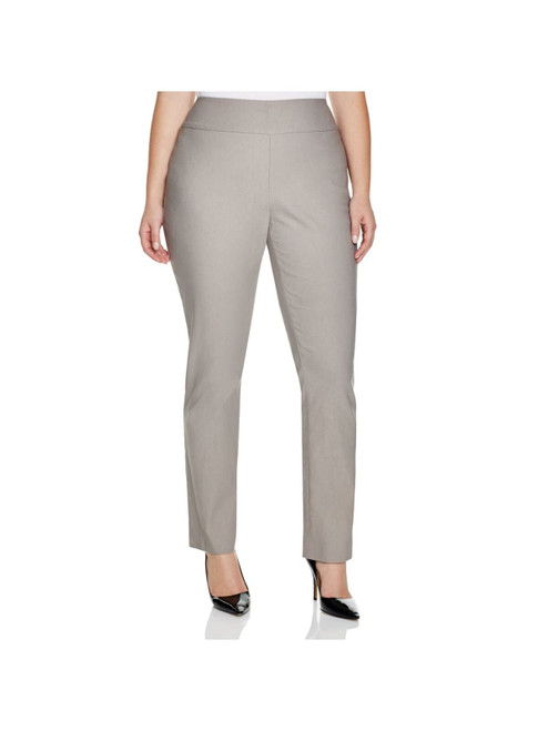 NIC+ZOE Women's Plus Size Wonderstretch Pant, Mushroom, 24W