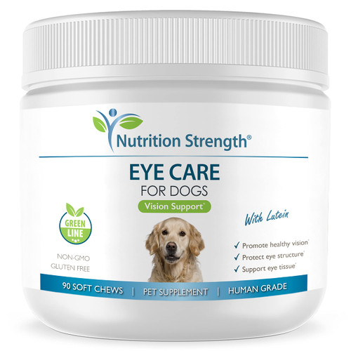 Nutrition Strength Eye Care for Dogs Daily Vision Supplement with Lutein, Zeaxanthin, Astaxanthin, CoQ10, Bilberry Antioxidants, Vitamin C, Vitamin E Support for Dog Eye Problems, 90 Soft Chews Nutrition Strength Eye Care for Dogs Daily Vision Supplement with Lutein, Zeaxanthin, Astaxanthin, CoQ10, Bilberry Antioxidants, Vitamin C, Vitamin E Support for Dog Eye Problems, 90 Soft Chews