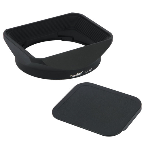 Haoge Bayonet Square Metal Lens Hood with Cap for Fujifilm Fuji Fujinon XF 23mm F1.4 R, XF 56mm F1.2 R, XF 56mm F1.2 R APD on X-Pro2 X-Pro1 X-T2 X-T1 X-T20 X-T10 X-E2S X-A5 X-A20 X-E3 X-H1 as LH-XF23