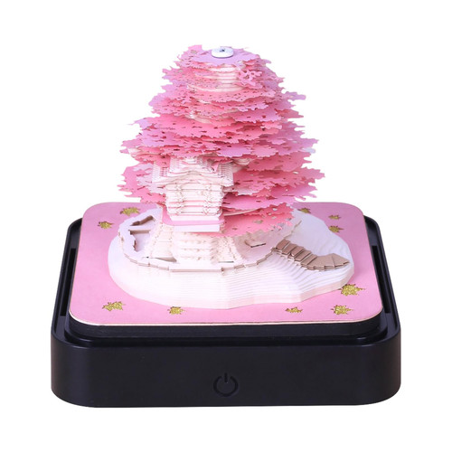 SIWEME Desk Calendar With Lights, 2024 Time Piece Calendar 3D Memo Pad Paper Art Sakura Tree Creative 3D Notepad Paper Carving Gift Desktop Decoration SIWEME Desk Calendar With Lights, 2024 Time Piece Calendar 3D Memo Pad Paper Art Sakura Tree Creative 3D Notepad Paper Carving Gift Desktop Decoration