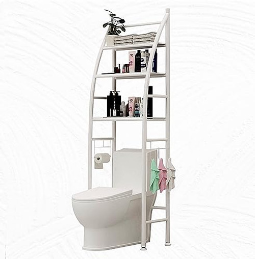 ECO-EARTH Over The Toilet Bathroom Storage | White Over The Toilet Rack | 3 Tier Bathroom Shelf Over The Toilet Storage Organizer | Space Saver Over Toilet Storage Shelf ECO-EARTH Over The Toilet Bathroom Storage | White Over The Toilet Rack | 3 Tier Bathroom Shelf Over The Toilet Storage Organizer | Space Saver Over Toilet Storage Shelf