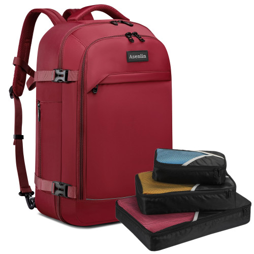 Asenlin 40L Travel Backpack for Women Men?17 Inch Laptop Backpack Flight Approved Luggage Carry On Water Resistant Computer Backpack for Weekender Overnight Large Daypack Red Asenlin 40L Travel Backpack for Women Men?17 Inch Laptop Backpack Flight Approved Luggage Carry On Water Resistant Computer Backpack for Weekender Overnight Large Daypack Red