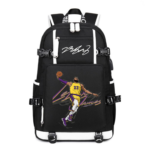 Ansigeren Basketball Player 23 Multifunction Backpack Travel Student Backpack Fans Bookbag For Men Women (A)