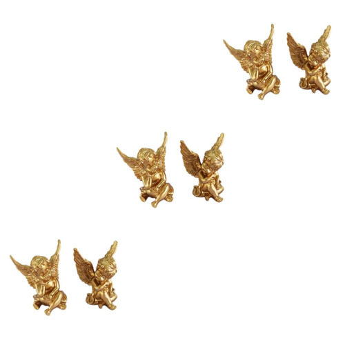 IMIKEYA 3 Pairs Girl Birthday Gift Resin Craft Garden Sculpture Cherub Statue Cherub Figures Kneeling Cherub Figurine Collection Model Remembrance Ornament European Art Shelf Outdoor Baby