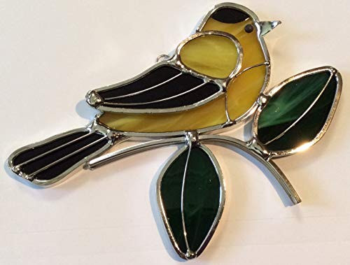 JGS Stained Glass Goldfinch Suncatcher Ornament