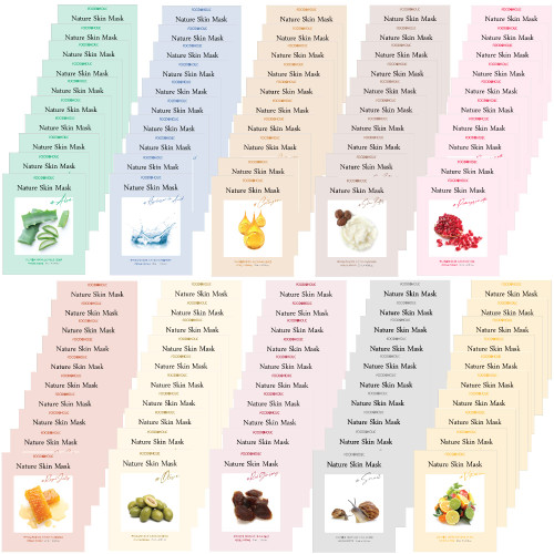 100 Pcs Combo Set, Premium Korean Essence Facial Mask Sheet (10 Types x 10 pcs), No Paraben