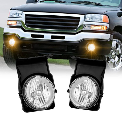 WEZEMLIGHT Driving Fog Lights Compatible With 2003-2006 GMC Sierra 1500 2500 3500 Pickup Clean Lens Bumper Fog Lights Driving Lamps+ Switch Assembly