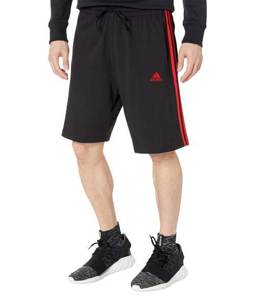 adidas Essentials 3-Stripes Single Jersey Shorts Black/Better Scarlet 2XL