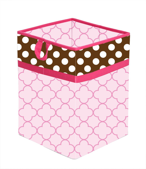 Bacati Collapsible Storage Hamper, Butterflies, Pink/Chocolate, One Size