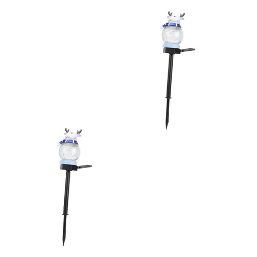 NOLITOY 2 Pcs Solar Ground Plug Led Garden Plug Light Holiday Stake Christmas Garden Stake Lights Solar Outdoor Stake Lights Lantern Decorative Solar Light Lights Crack Glass