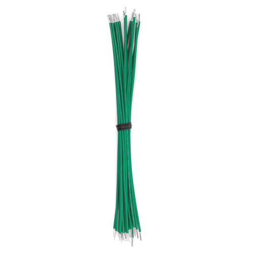 Cut & Stripped Wire, 20 AWG, Solid, Green 24" Leads - 50 Pieces