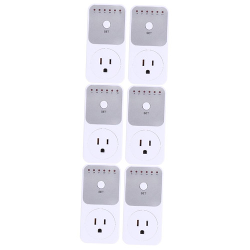 BESTOYARD 6 pcs Timing Socket Indoor Light Timer Outlet Timer timers for Electrical outlets Timer Outlet Timer for Electrical Outlet Plug Outlet Plug in Timer abs Electronic Sensor