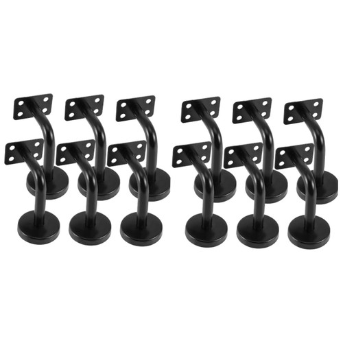 DOITOOL 12 Pcs Staircase Handrail Bracket Railing Brackets for Handrail Banister Brackets for Handrail Stair Railing Support Handrail Holders Outdoor Stairs Stainless Steel Hardware Indoor