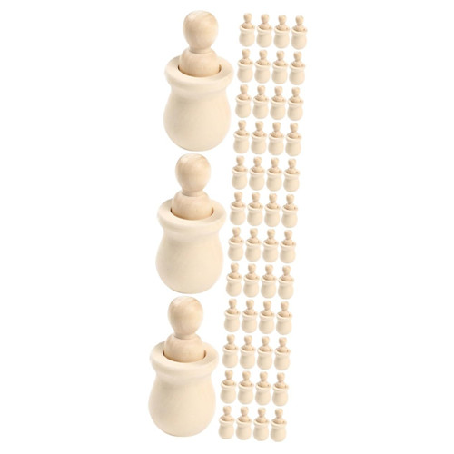 ibasenice 60 Pcs Wooden Man Painting Peg Dolls Unfinished People Shapes Wooden People Wooden Angel Dolls Wooden Peg People DIY Painting Dolls Painting Figure Toy Craft Drawing Child Blank