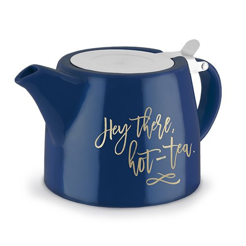 Pinky Up 5042 Harper Hey There, Hot-Tea Ceramic Infuser Teapots