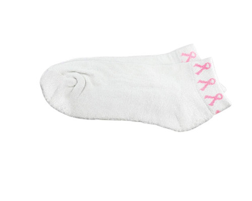 Fundraising For A Cause Breast Cancer Awareness Pink Ribbon Ankle Socks (10 Pairs in a Bag)