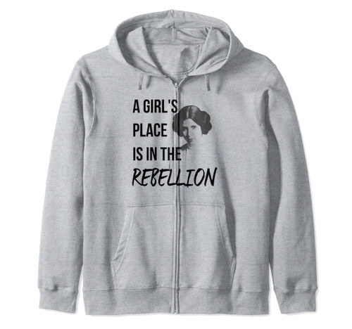 Star Wars Classic A Girl's Place Is In The Rebellion Leia Zip Hoodie