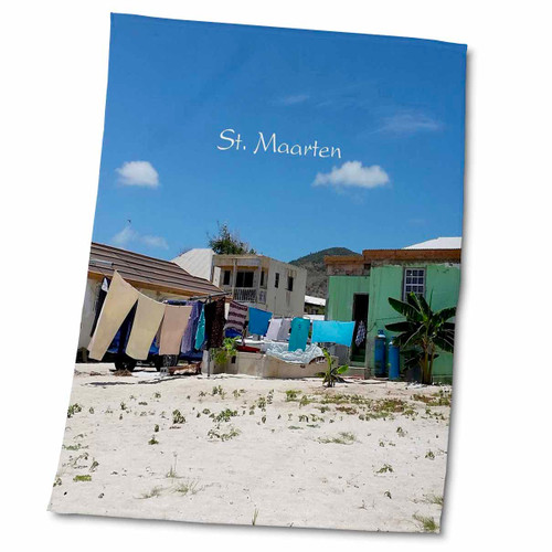 3dRose Image of Laundry Drying On St Maarten Yard - Towels (twl-290954-2)