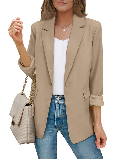 AUTOMET Womens Blazer Bussiness Casual Blazer Jacket Open Front Long Sleeve Lapel Work Office Blazer Casual Bussiness Causal Clothes Khaki AUTOMET Womens Blazer Bussiness Casual Blazer Jacket Open Front Long Sleeve Lapel Work Office Blazer Casual Bussiness Causal Clothes Khaki