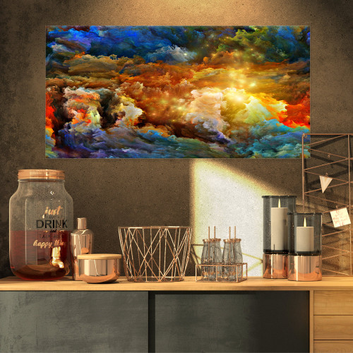 Designart What Colors May Come-Canvas Artwork-32x16, 32x16, Blue