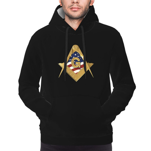 REDVIT Freemason Masonic Hoodies Man Hoodies Casual Long Sleeve With Kangaroo Pocket Hoodie Black