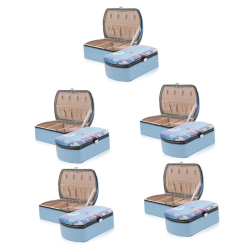 Holibanna 5pcs Box printed jewelry box ornament container jewelry storage organizer mini jewelry travel case mini storage travel jewelry portable jewelry organizer simple alloy small jewelry