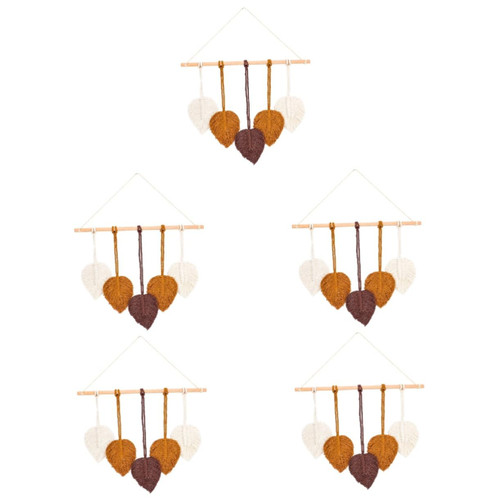 IMIKEYA 5pcs woven tapestry blanket boho home decor norse decor leaf macrame tapestry bohemian wall decor tapestry wall hanging Handmade Wall Tapestry Hand Woven Tapestry Leaf Tapestry