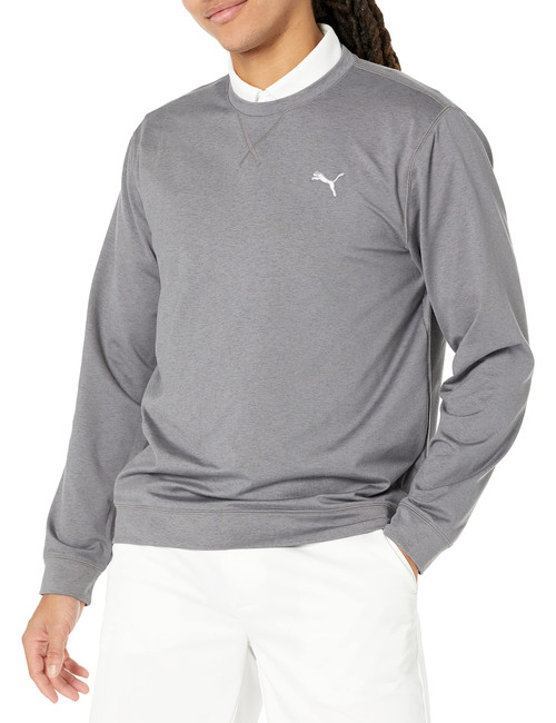 PUMA GOLF CLOUDSPUN Heather Crewneck, Quiet Shade Heather, XXL