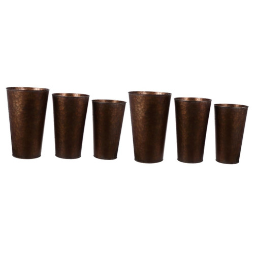 Happyyami 6 pcs Iron Flower Pot Bucket Flower Rustic Flower Pot tin Flower Bucket Pot Rustic Metal Vase Flower vase Succulent Flower Pitcher vase Metal Jug Vase Planter Tinplate Rural