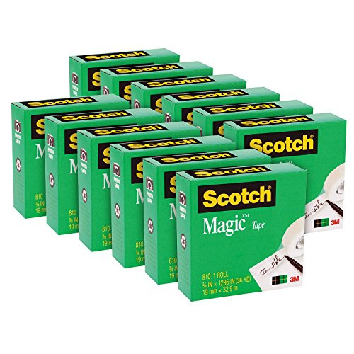 Scotch 810 Magic Tape, 3/4" x 1296" - 12 Rolls Scotch 810 Magic Tape, 3/4" x 1296" - 12 Rolls
