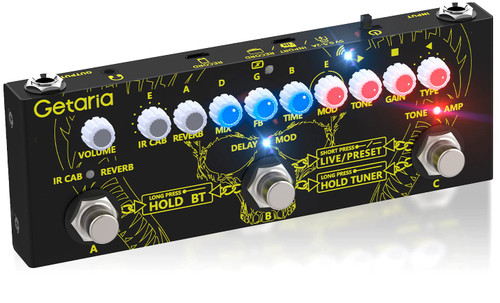 Getaria IR Cab Electric Multi Effects Processor Delay Reverb Guitar Overdrive Pedal for Bass Guitar