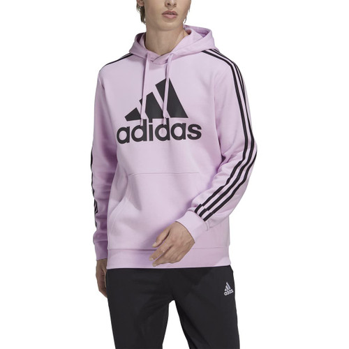 adidas Essentials Fleece 3-Stripes Pullover Hoodie Bliss Lilac/Black LG adidas Essentials Fleece 3-Stripes Pullover Hoodie Bliss Lilac/Black LG