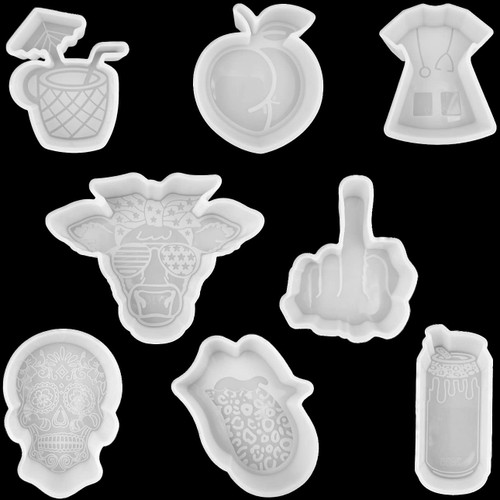 VONZK 8 Pcs Set Freshie Silicone Mold Car Freshie Mold for Aroma Beads DIY Handmade Freshies Mould (Finger 8 Pcs Set)