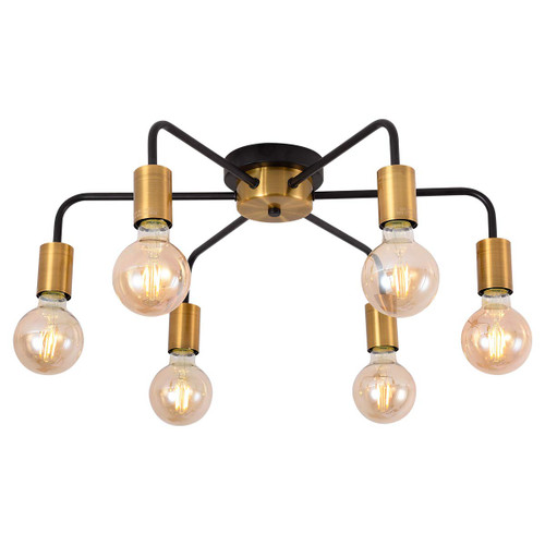 6 Light Semi Flush Mount Ceiling Light Fixture Sputnik Chandeliers Modern Black and Gold Chandelier Ceiling Lamp for Farmhouse Hallway Kitchen Dining Room Bedroom Study Living Room Bathroom 6 Light Semi Flush Mount Ceiling Light Fixture Sputnik Chandeliers Modern Black and Gold Chandelier Ceiling Lamp for Farmhouse Hallway Kitchen Dining Room Bedroom Study Living Room Bathroom