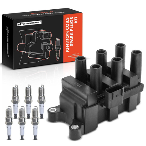 A-Premium Ignition Coils and Spark Plugs Kits Compatible with Ford Taurus 2001-2006, Ranger 2001-2004 & Mazda B3000 2001 & Mercury Sable 2001 2003-2005, 3.0L